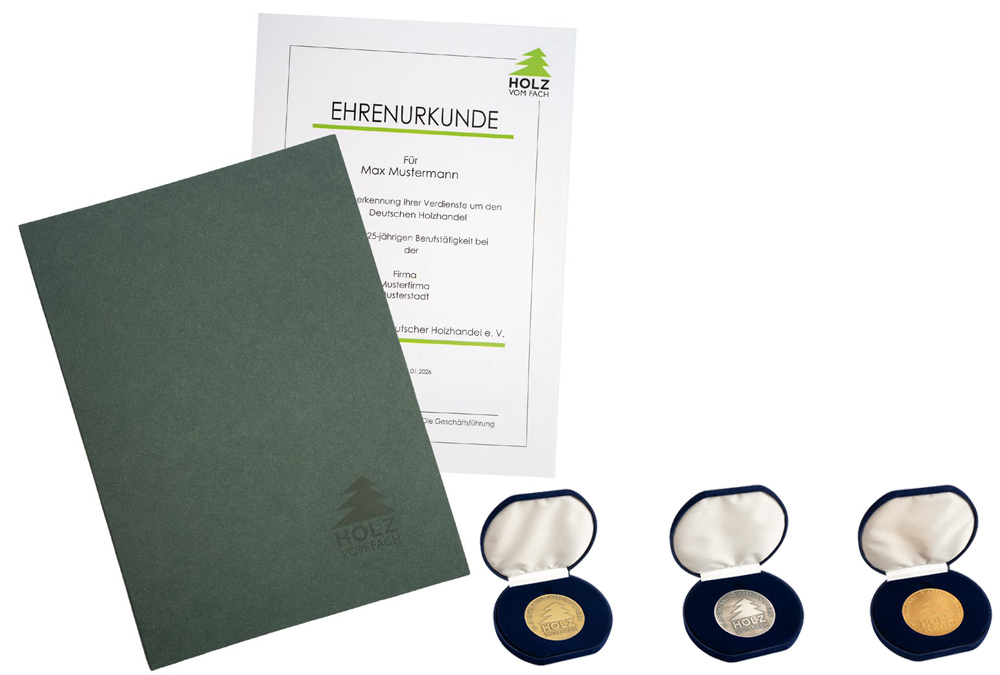 Ehrenurkunden und Plaketten